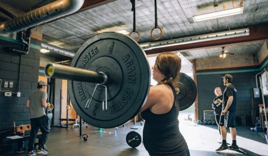 woman heavy lifting at CrossFit PTC